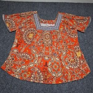 Cato established 1946 Women's 14/16W  Square‎ Neck Paisley Print Blouse Top